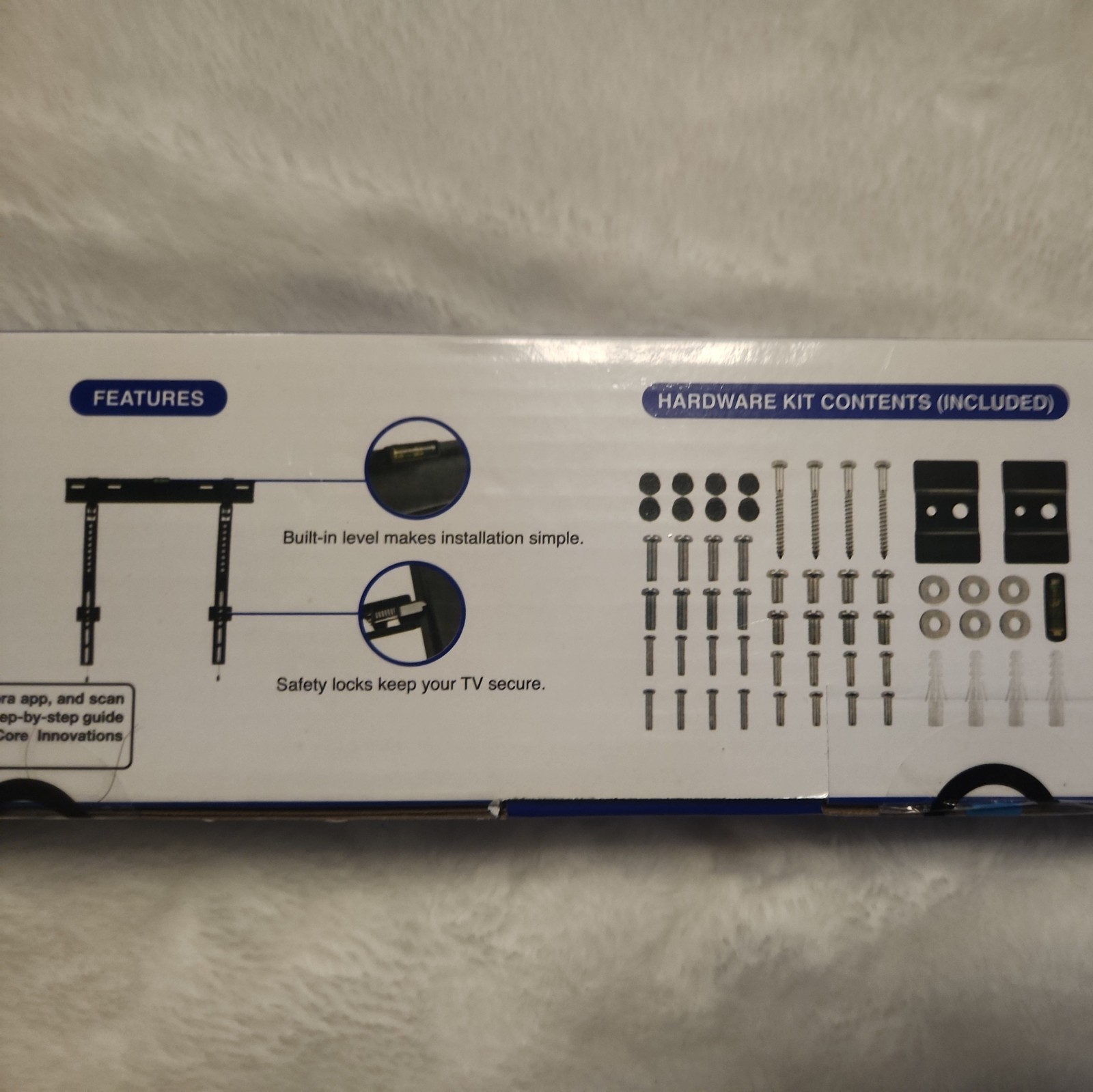 CORE INNOVATIONS LOW PROFILE TV MOUNT FITS 23 IN. TO 65 IN. TV"s wt. limit 77lbs