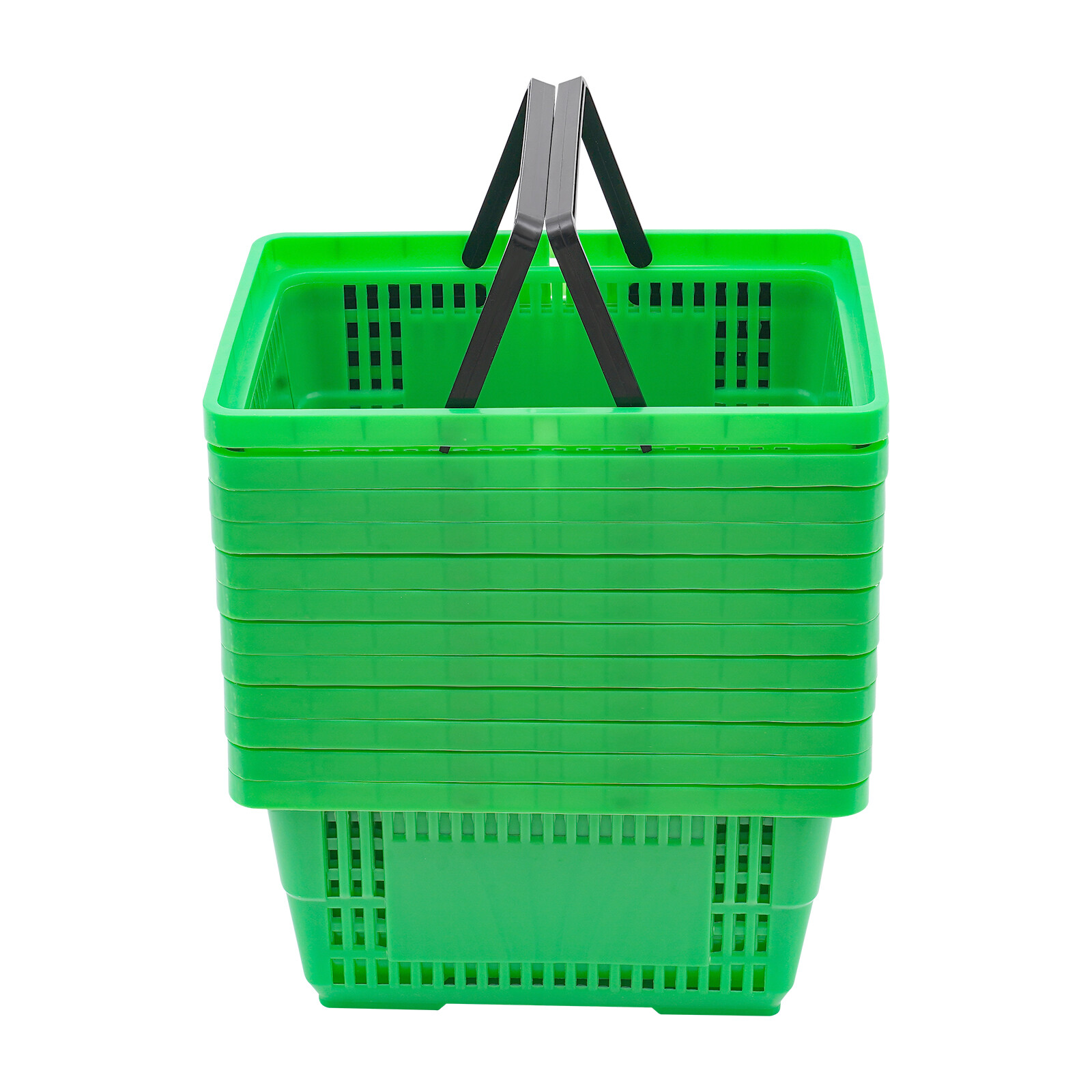 12PCS 28L Mesh Shopping Baskets with Handles Plastic Shopping Basket Portable