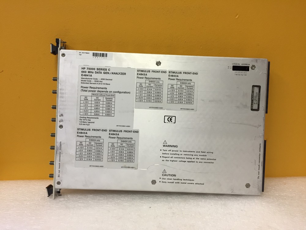 HP / Agilent E4841A + (4) E4843A 660 MHz, Data Generator / Analyzer Module. New!