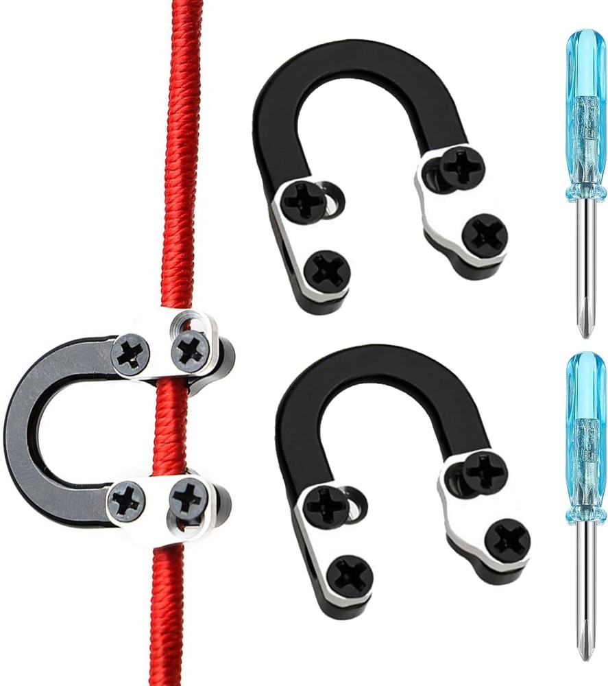 2 Sets Archery Metal U Nock D Loop for Compound Bow, Metal D Ring Material Arche