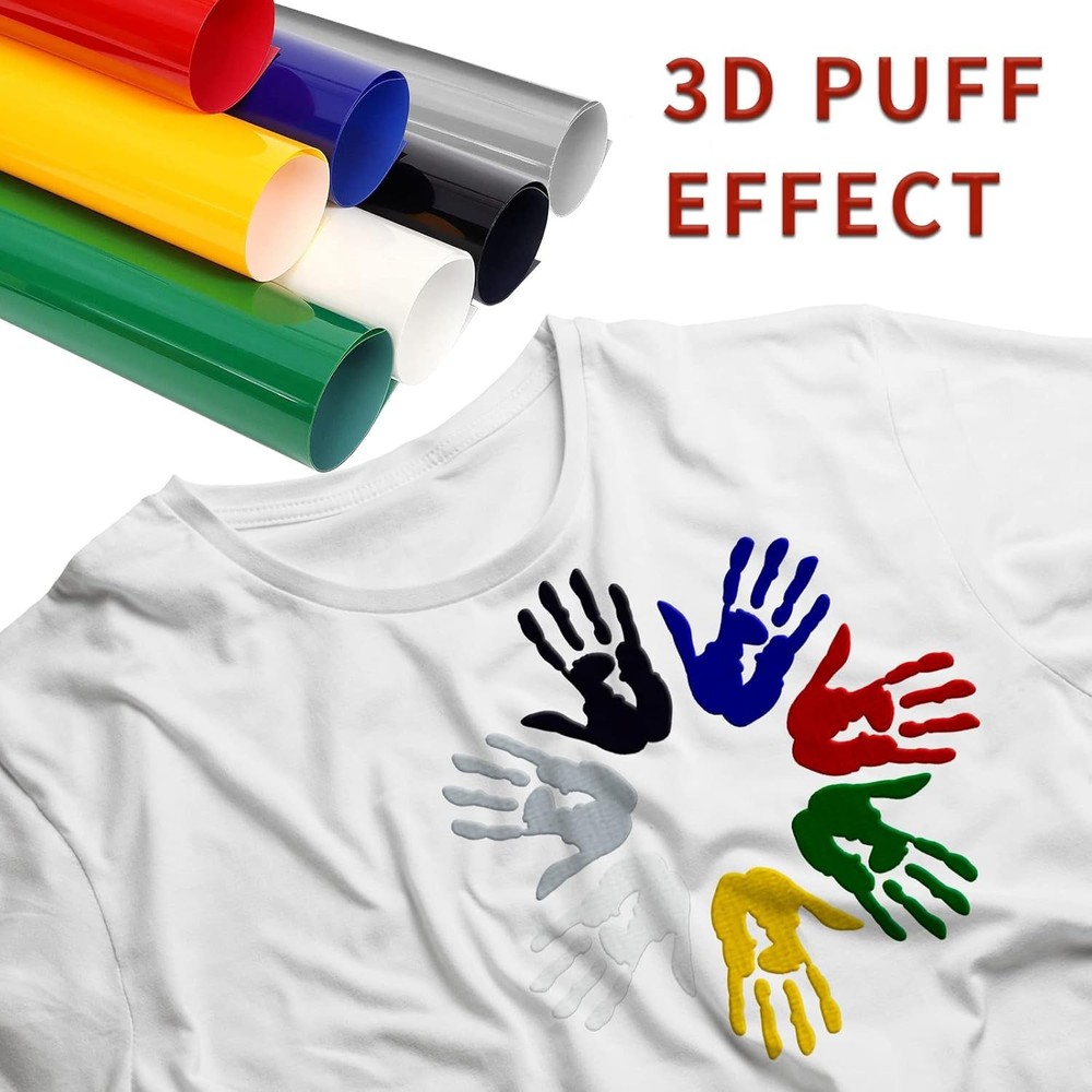 Puff Vinyl Heat Transfer, 3D Transfer Bundle Sheets Assorted