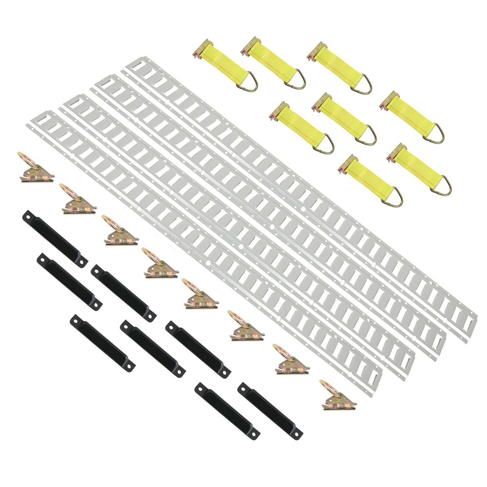 New 24PCS 5ft E Track Kit For Enclosed Cargo Trailers Secure Tie-Down Rails