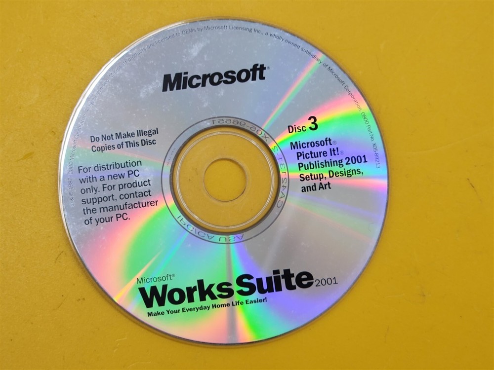 ⭐️⭐️⭐️⭐️⭐️ PC Software CD Disc Microsoft Works Suite 2001 Disc 3 Only