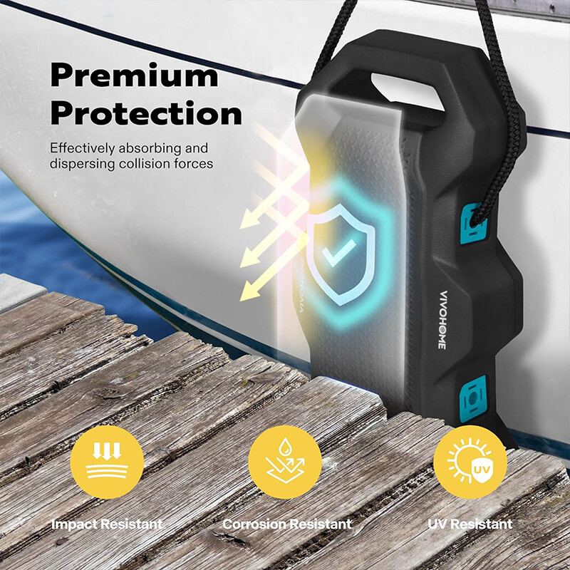 4 Pack EVA Boat Fenders Boat Bumpers for Docking Upgraded w/ Nylon Rope & Lock