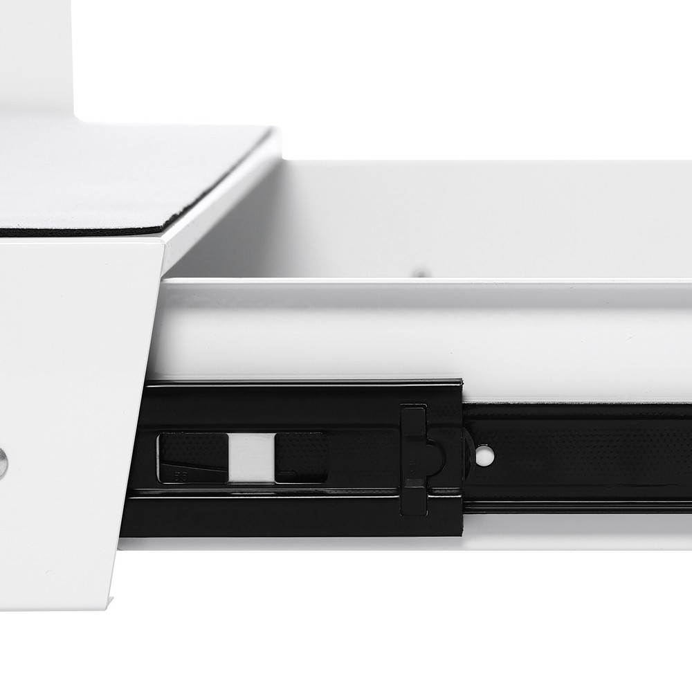 Under Desk Mounted Sliding Pull-out Storage Drawer With Computer Pad White USA