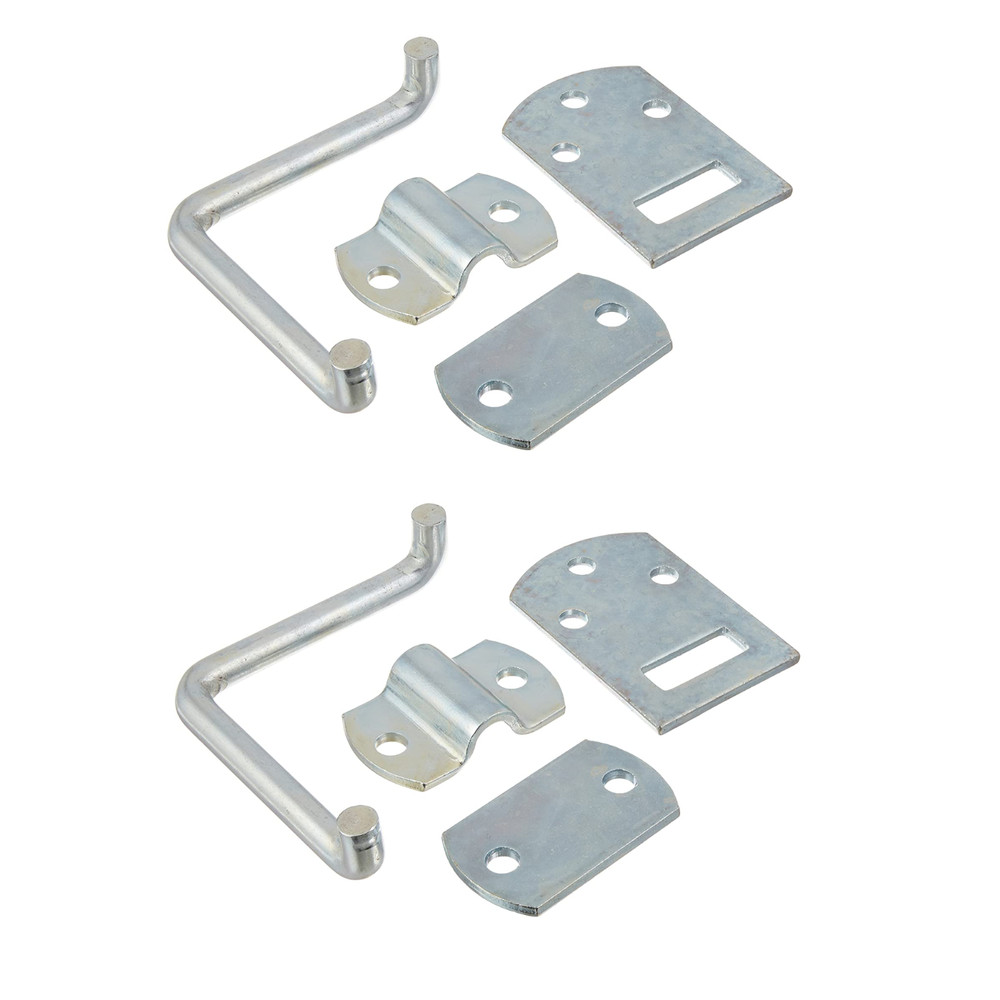 TWO Gate Door Latch R & R Open Utility Trailers Rack Corner Security Set Replace