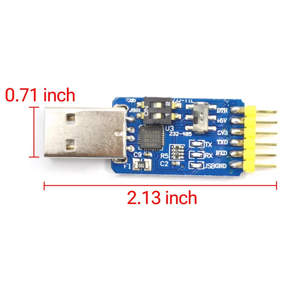​​6 -in- 1 CP2102 USB Serial Interface Module - TTL RS485 RS232 Auto - Recovery