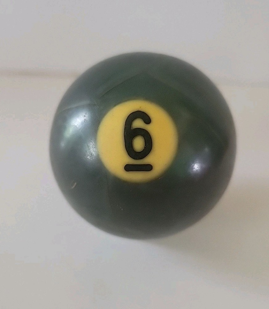 Vintage No. 6 Solid Green Pool Ball Billiard 2" Replacement (H)