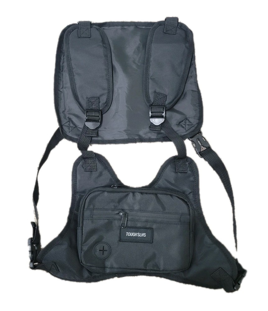 Tough SLHS Adjustable Black Chest Rig With Pockets