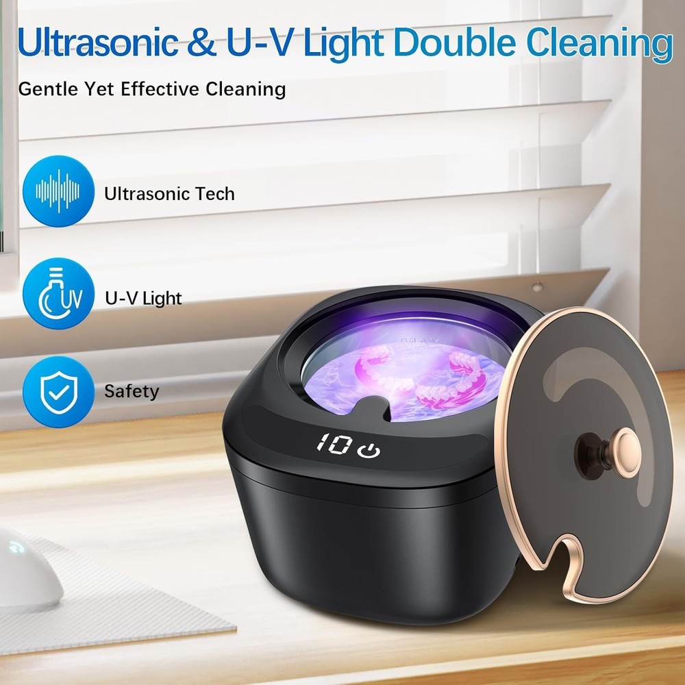 Ultrasonic Retainer Cleaner Machine - 45kHz LED Light