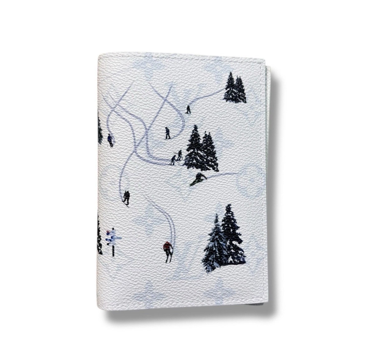 Louis Vuitton Lv Monogram Bifold Leather Passport Wallet Ski White