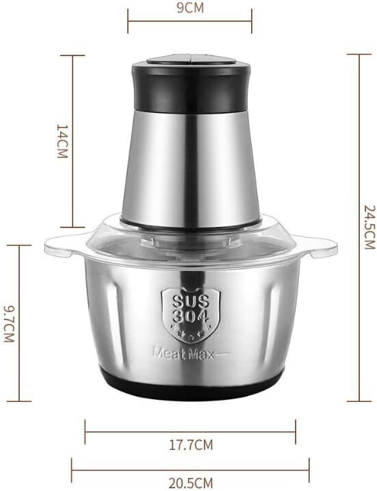 300W Electric Food Vege Chopper Food Processor Kitchen Meat Grinder Chopper 3L