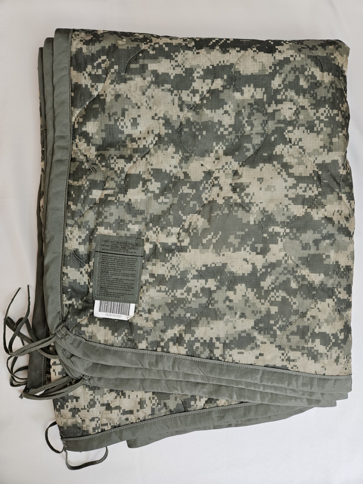NEW US Military Army ACU Digital Wet Weather PONCHO LINER Woobie Blanket USGI