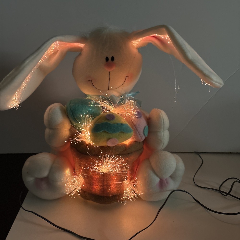 Fiber Optic Easter Bunny 11” Tall