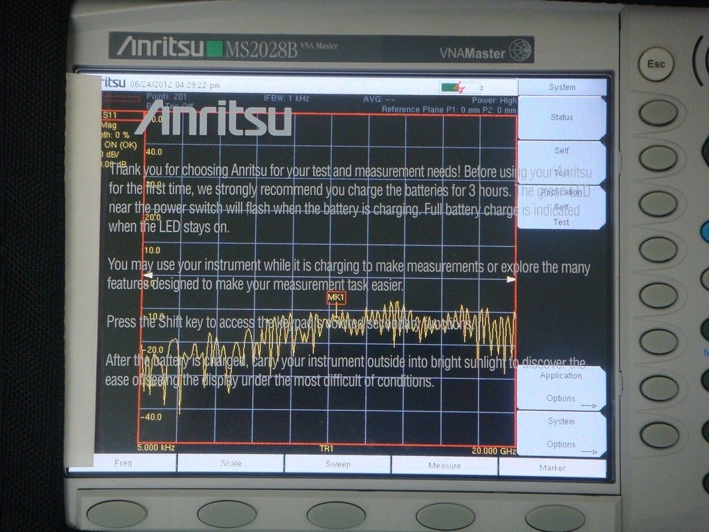 ANRITSU MS2028B 5 kHz - 20 GHz Handheld VNA Master Vector Network Analyzer