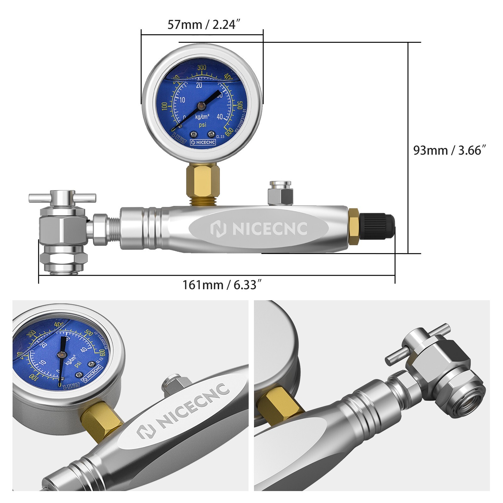 Universal Nitrogen Filling Tool Nitrogen Regulator Kit 600 PSI No Loss Chuck