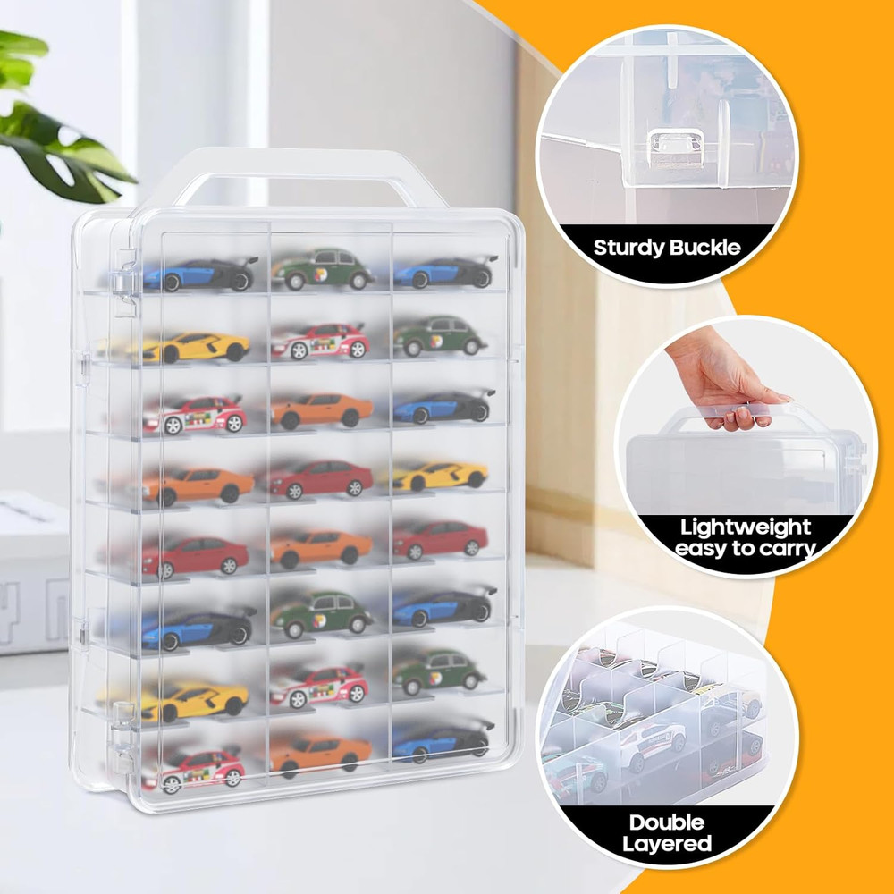 46 Grids Sewing Organizer, Double Sided Thread Box Storage, Portable Clear Plast
