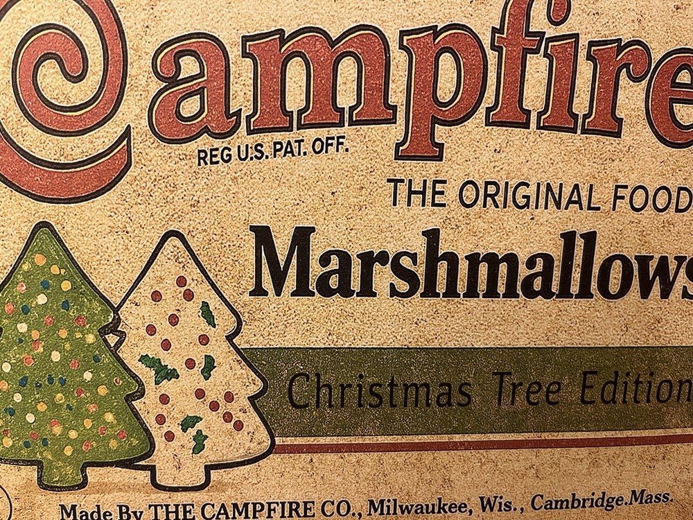 Campfire Marshmallows, Christmas Tree Edition, Handcrafted Plaque