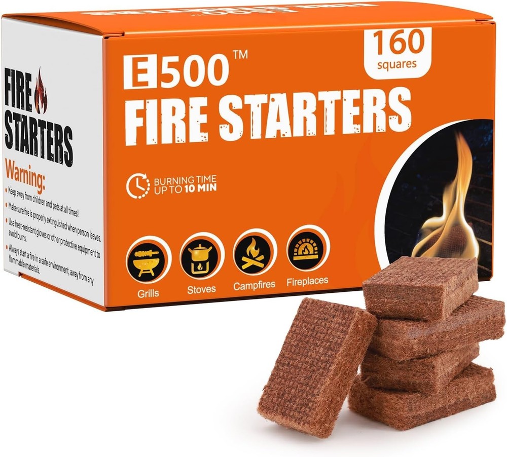 Extra-Large Smokeless Fire Starter Squares - Quick Ignition for BBQ & Camping