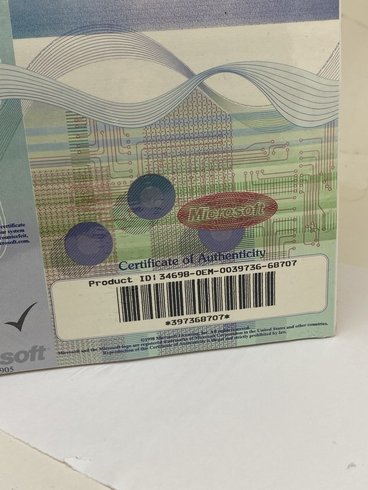 New Sealed Microsoft Windows 95 software cd coa NOS SEALED NEW