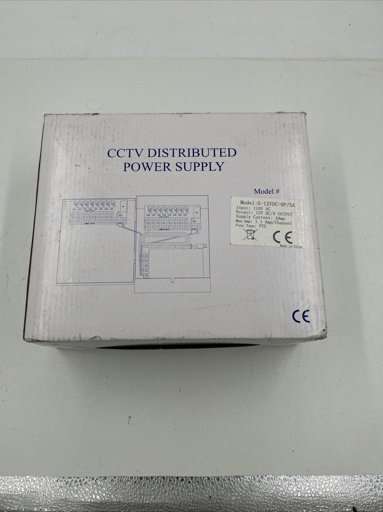 CCTV Distributed Power Supply - Model G-12VDC-9P/5A - New Open Box