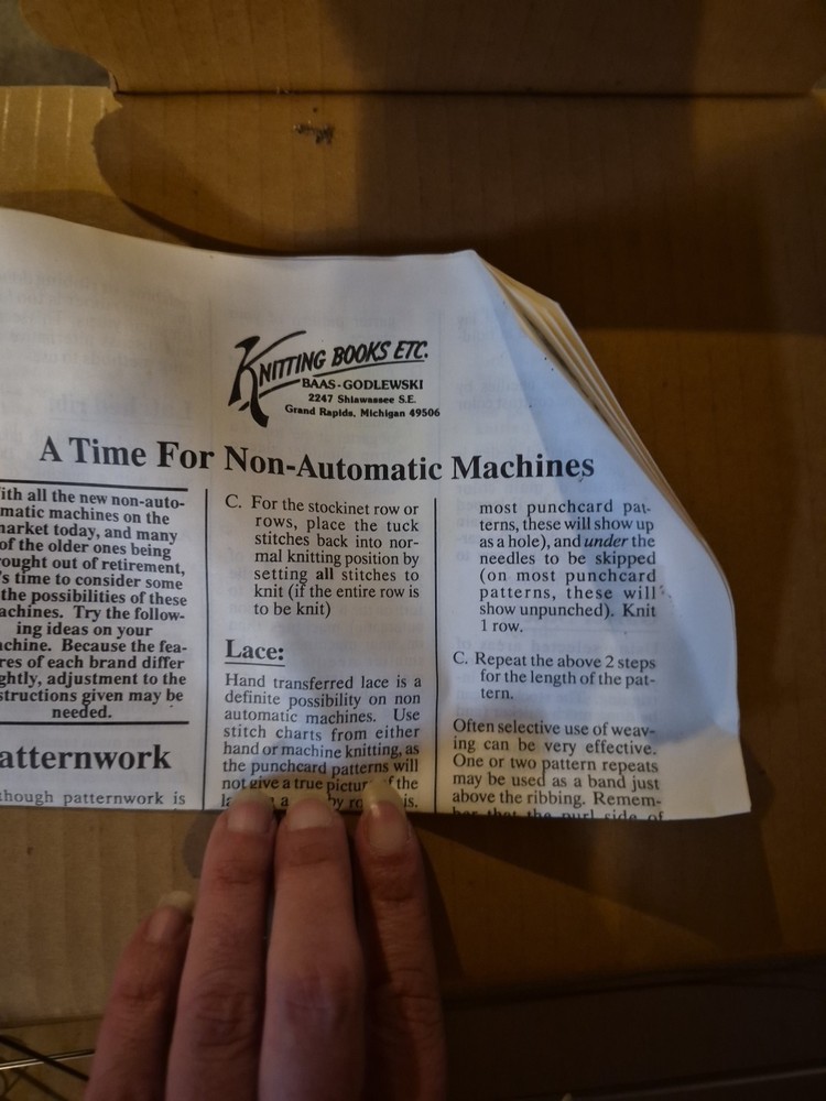 Silver Reed Knitting Machine Attachment Model PS-150 Pattern Selector
