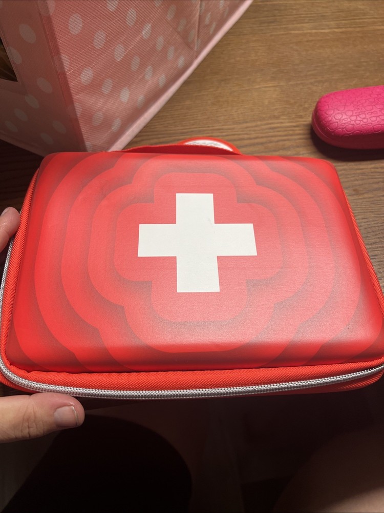 First Aid Kit Pouch/Bag Empty Zipper Red/White Soft Side