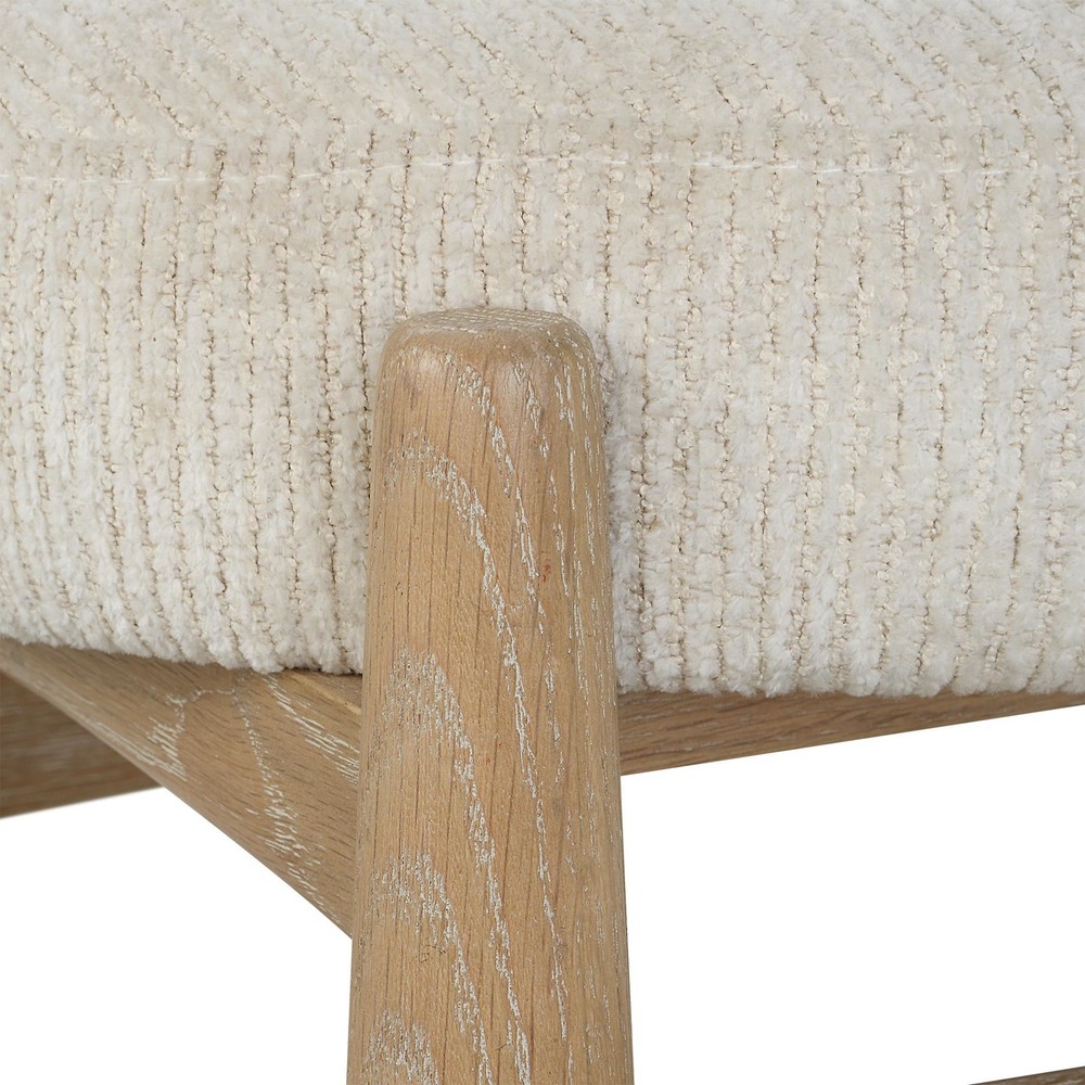 Uttermost 23736 Acrobat 25"W Hardwood Framed Polyester Bench - White