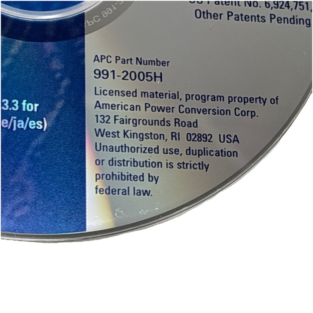 APC PowerChute Personal Edition Software CD 991-2005E 2003
