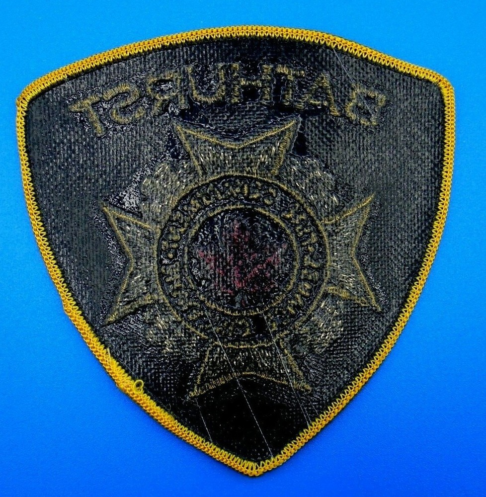 Bathurst Fire Department (New Brunswick, Canada) Gold Thread Shoulder Patch 4"