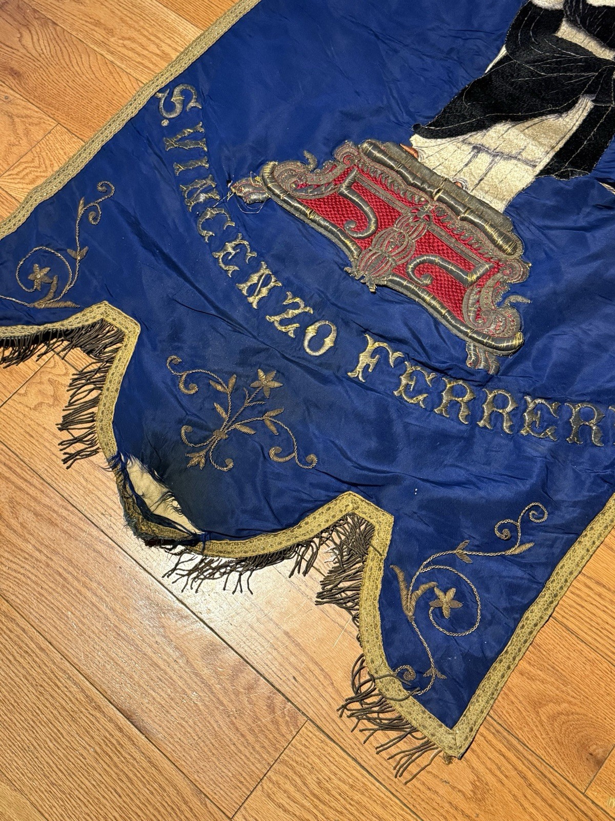 Vintage Catholic Processional Banner Dedicated To St Vincent Ferrer Banner