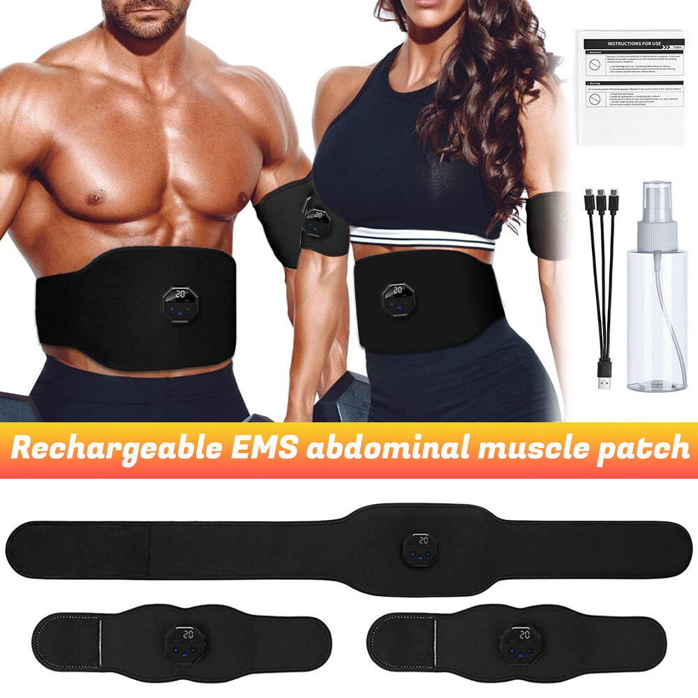 Abdominal Toning Belt ABS Training ems Electric Muscle Stimulation Rechargeable