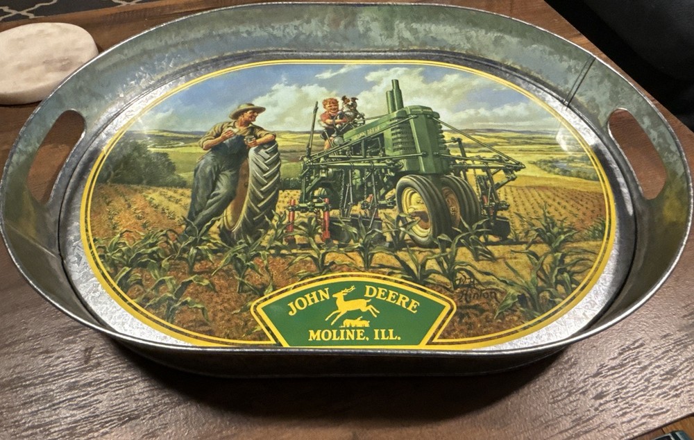 John Deer Serving Tray with Unique Design And Two Handles.