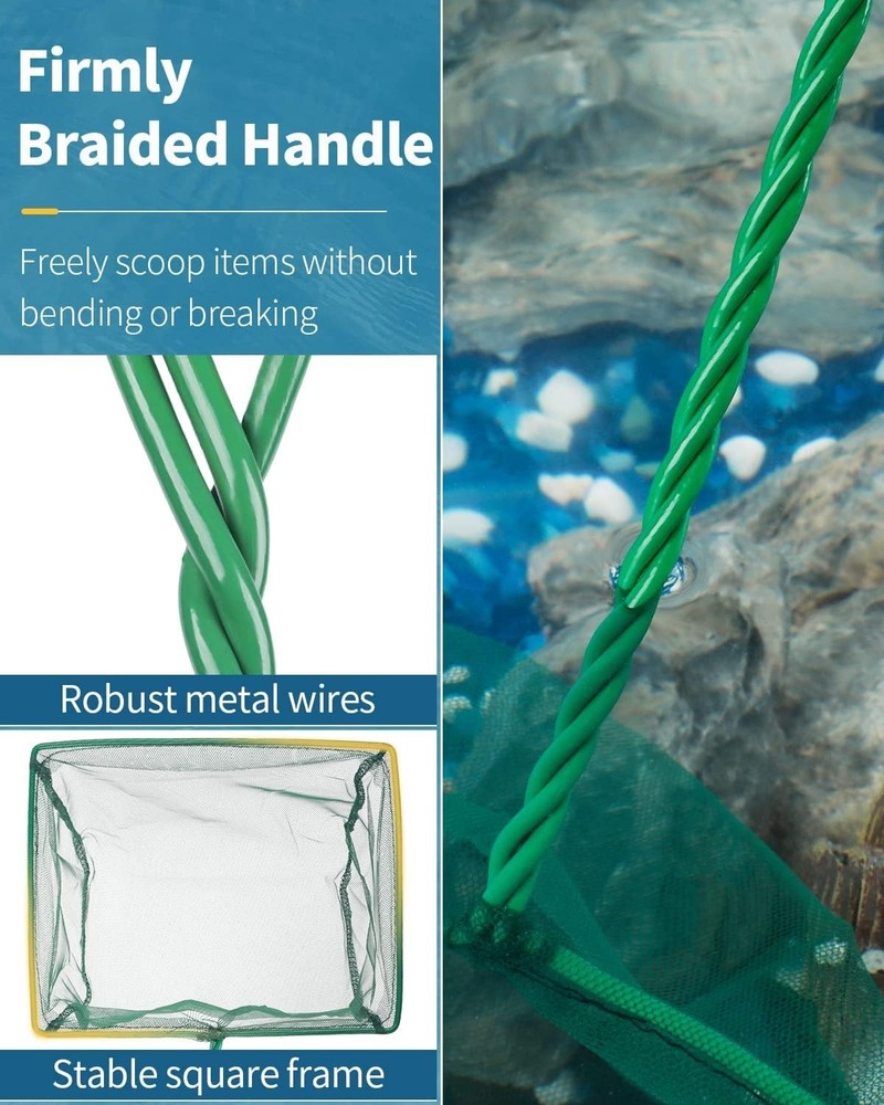Rust-Resistant 8-Inch Fish Net with Comfortable Grip for Effortless Cleaning