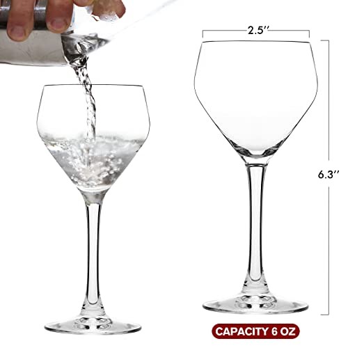 Nick & Nora Glasses Cocktail Glasses Set of 4, Hand Blown Premium Crystal
