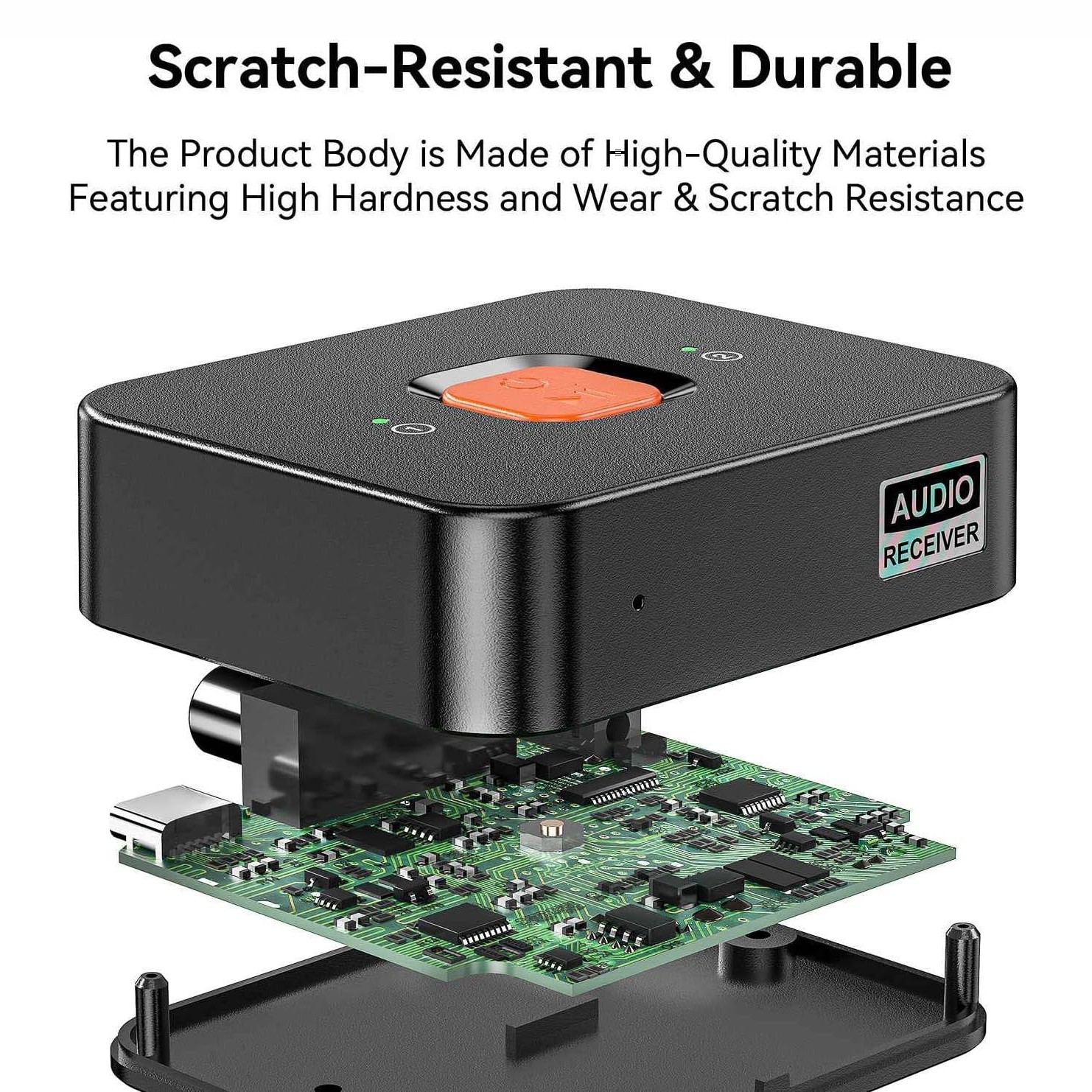 Bluetooth 6.0 Audio Receiver Adapter for Home Stereo Music Streaming w/ AUX RCA