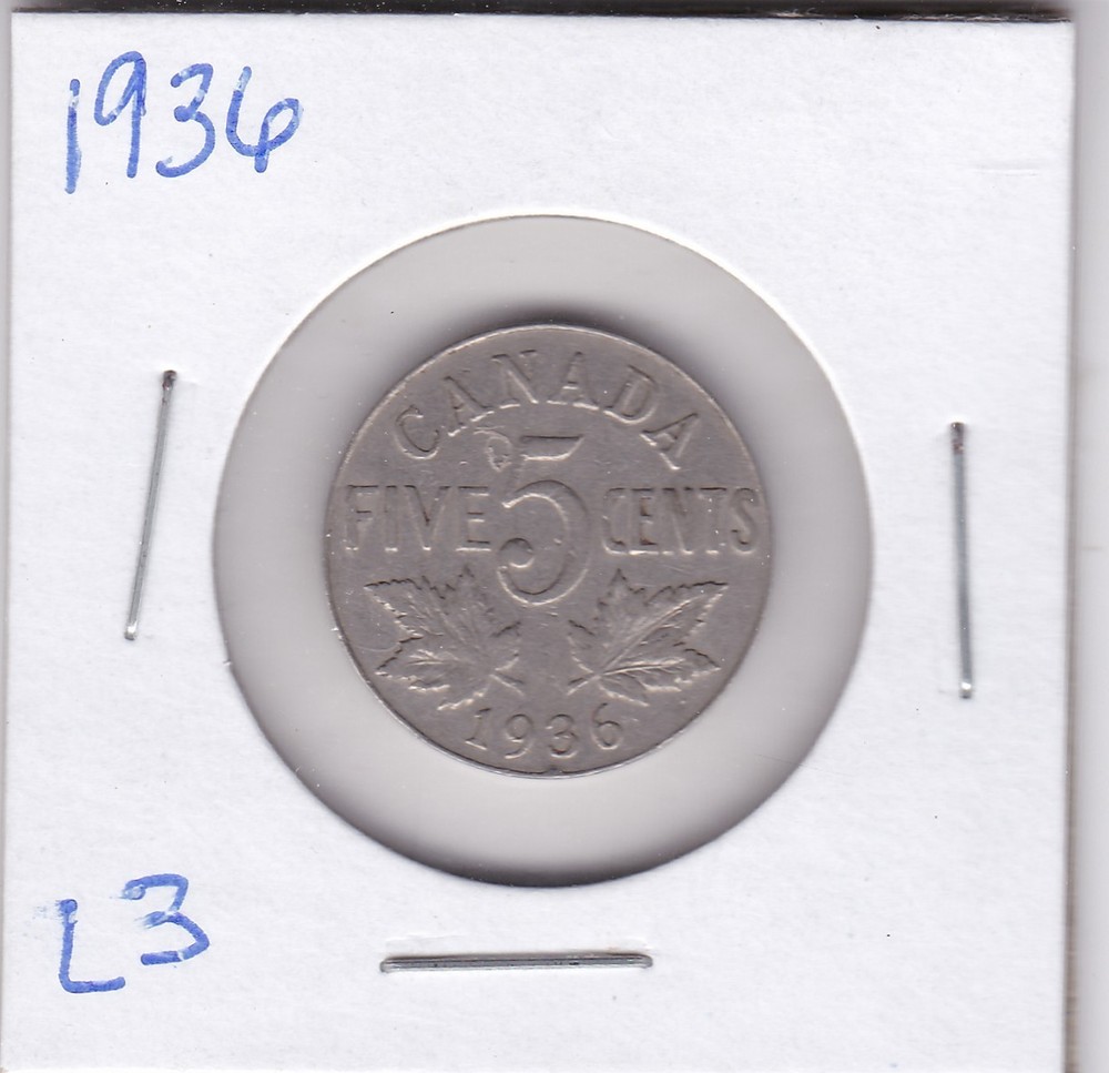 1936 Canada 5 Cents L3