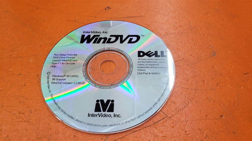 ⭐️⭐️⭐️⭐️⭐️Dell InterVideo Inc WinDVD 1999 Setup Disc Only
