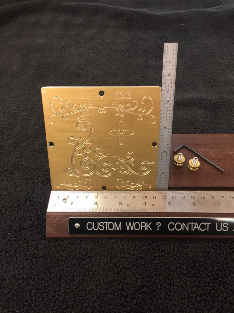 MULTI DIRECTION SCROLL WORK SOLID BRASS ENGRAVING PLATE FOR NEW HERMES FONT TRAY
