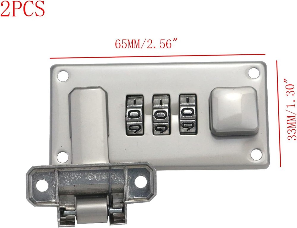 2 Pcs Tool Box Hasp Luggage Combination Lock Briefcase Replacement Lock