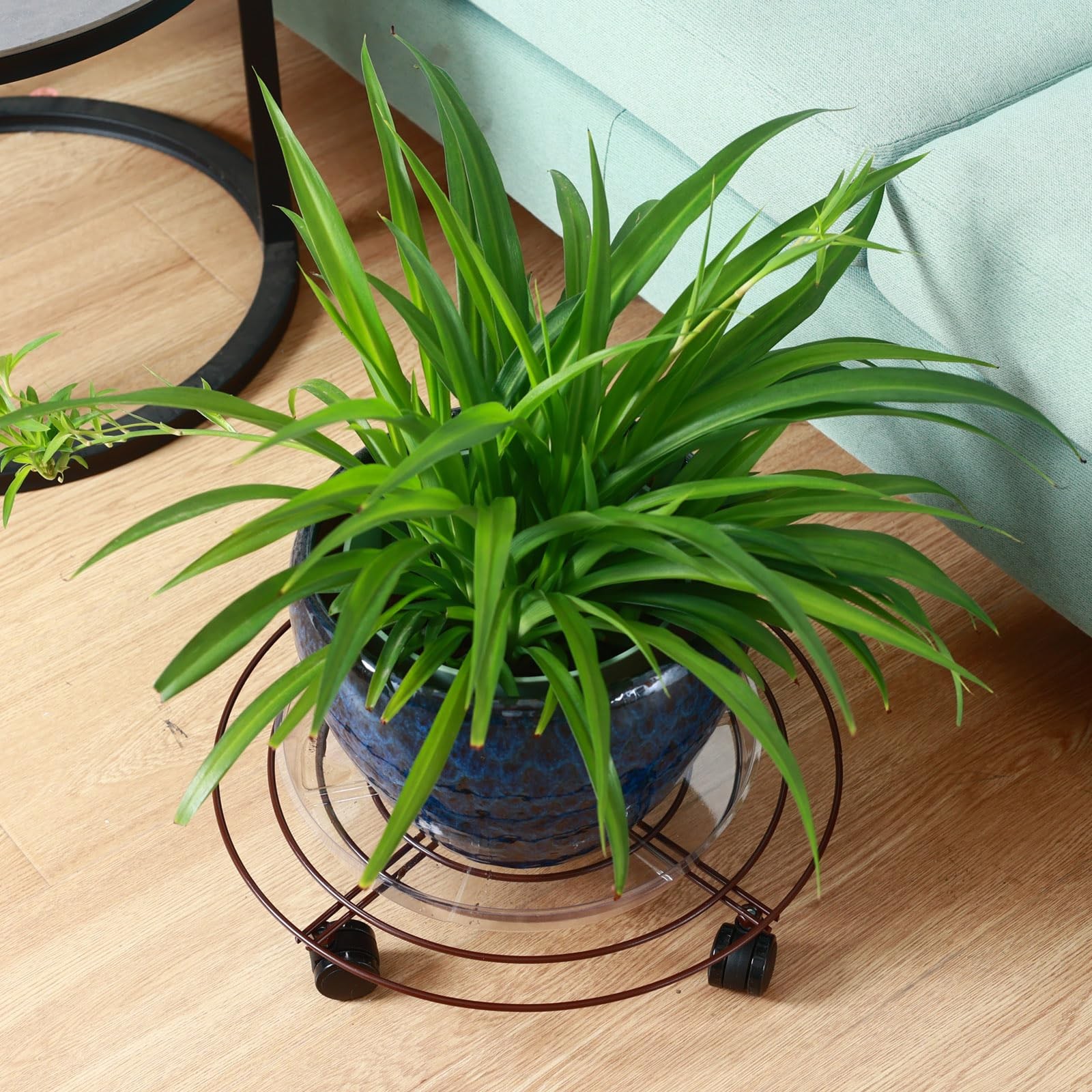 6 Packs Large Metal Plant Caddy with Wheels 14" Rolling Plant Stands Heavy-du...