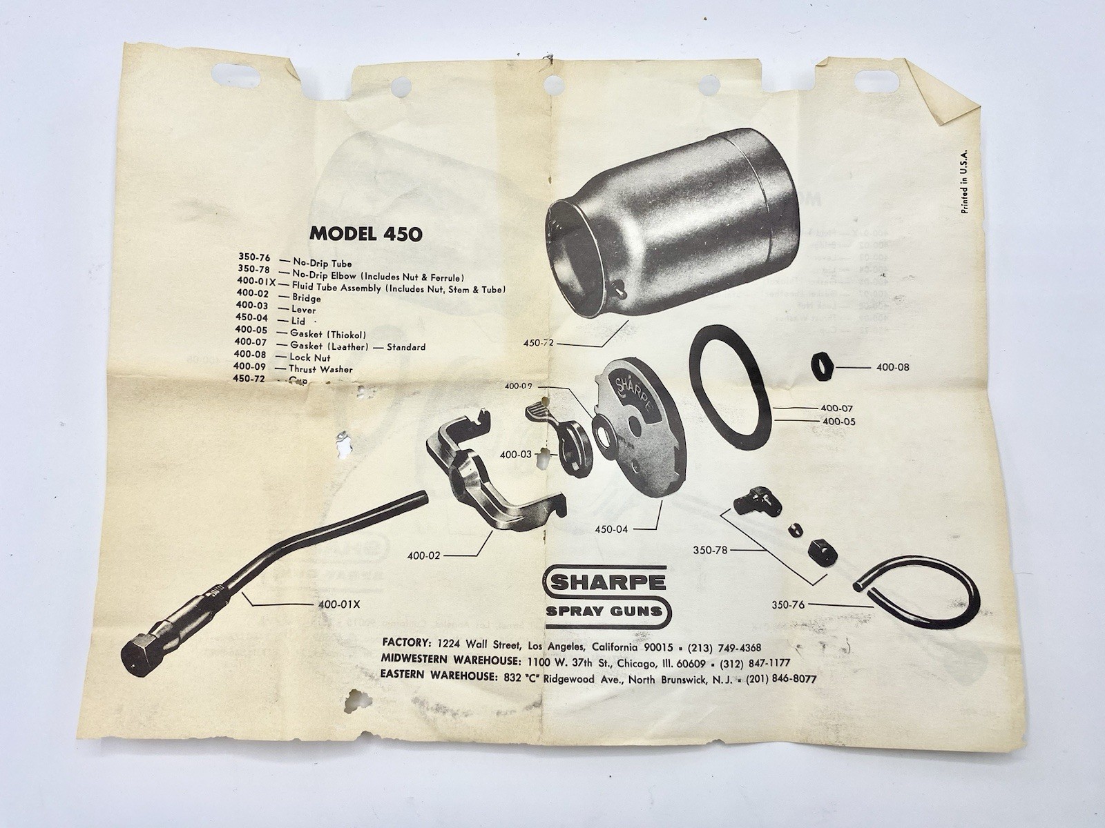 Binks Vintage Model 18 Paint Spray Gun With Sharpe 450 Canister Box/ Manuals