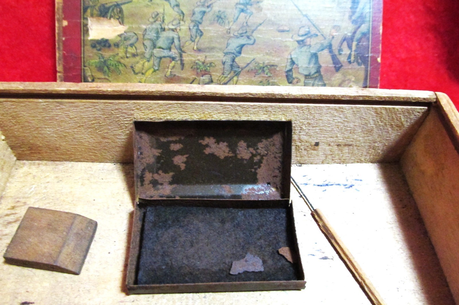 c1898 Ex-Rare Military Museum Uncle Sam's Soldier Boys Pr. Blocks, San Juan Hill