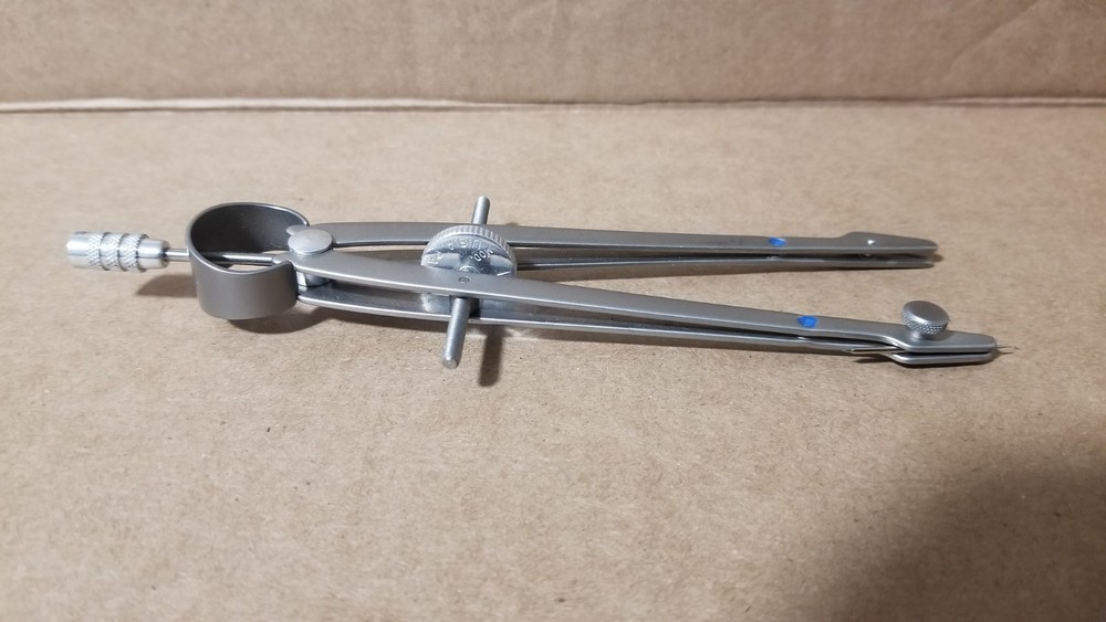 Vintage Vemco Blue Dot Drafting Compass-Missing Screw & Pointer Working , VGC