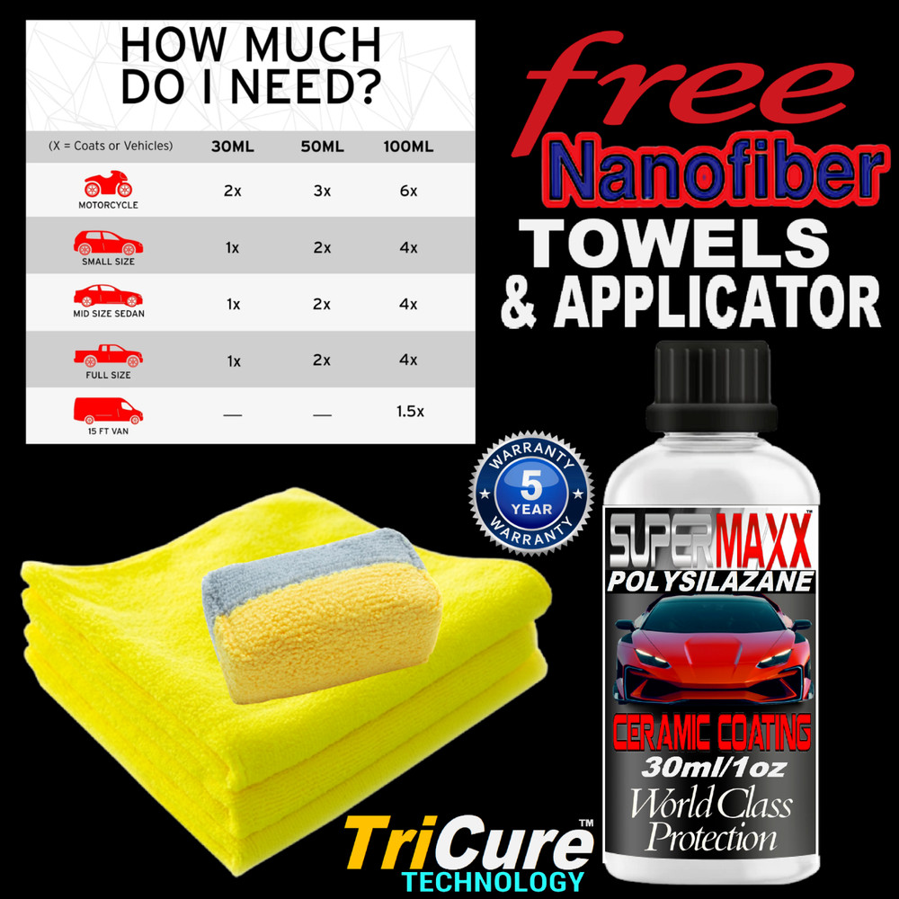 CERAMIC CAR COATING ADVANCED PAINT PROTECTION "TRICURE TECHNOLOGY" POLYSILAZANE