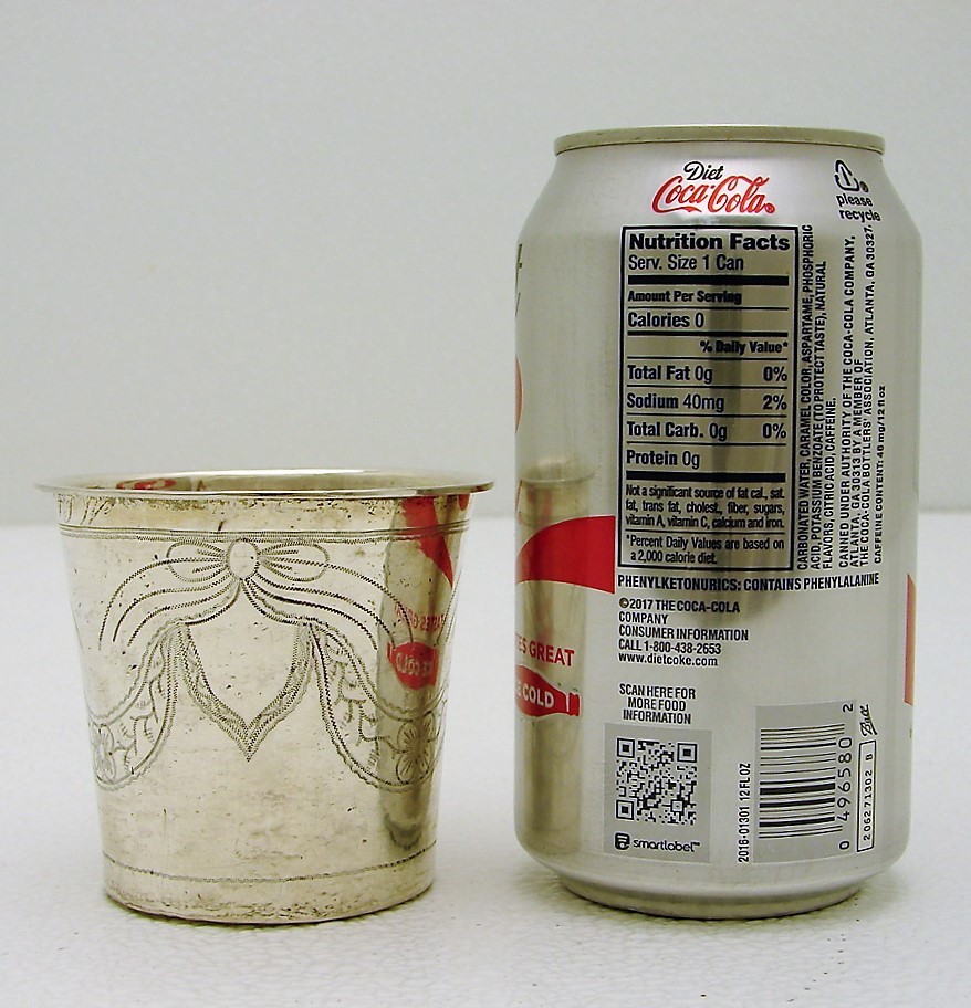 Hand Hammered Solid silver Cup marked Lauritz Hammer  1850 Bergen Norway