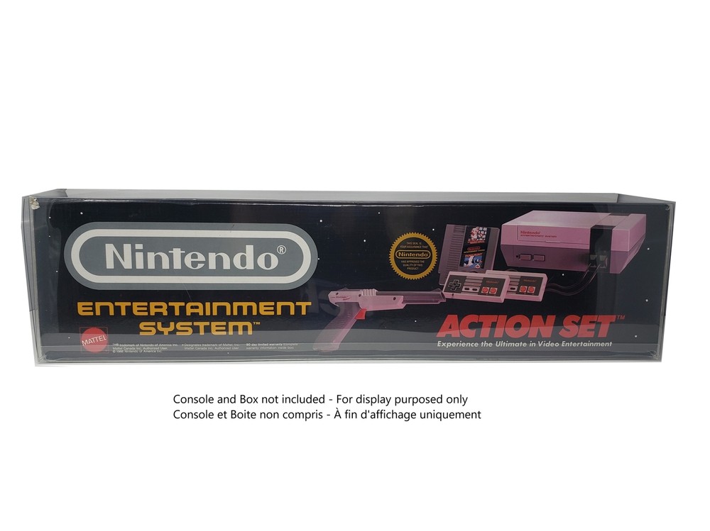 BOX PROTECTOR FOR NINTENDO NES CONSOLE ACTION SET CLEAR PLASTIC CASE
