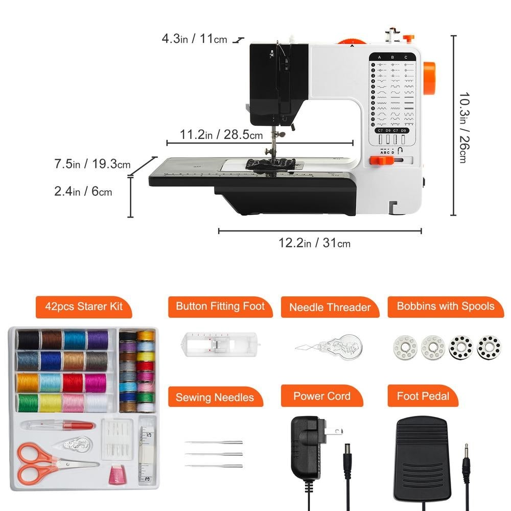 SVOPES Portable Sewing Machine, 38 Stitches, Reverse Function, Dual Speed
