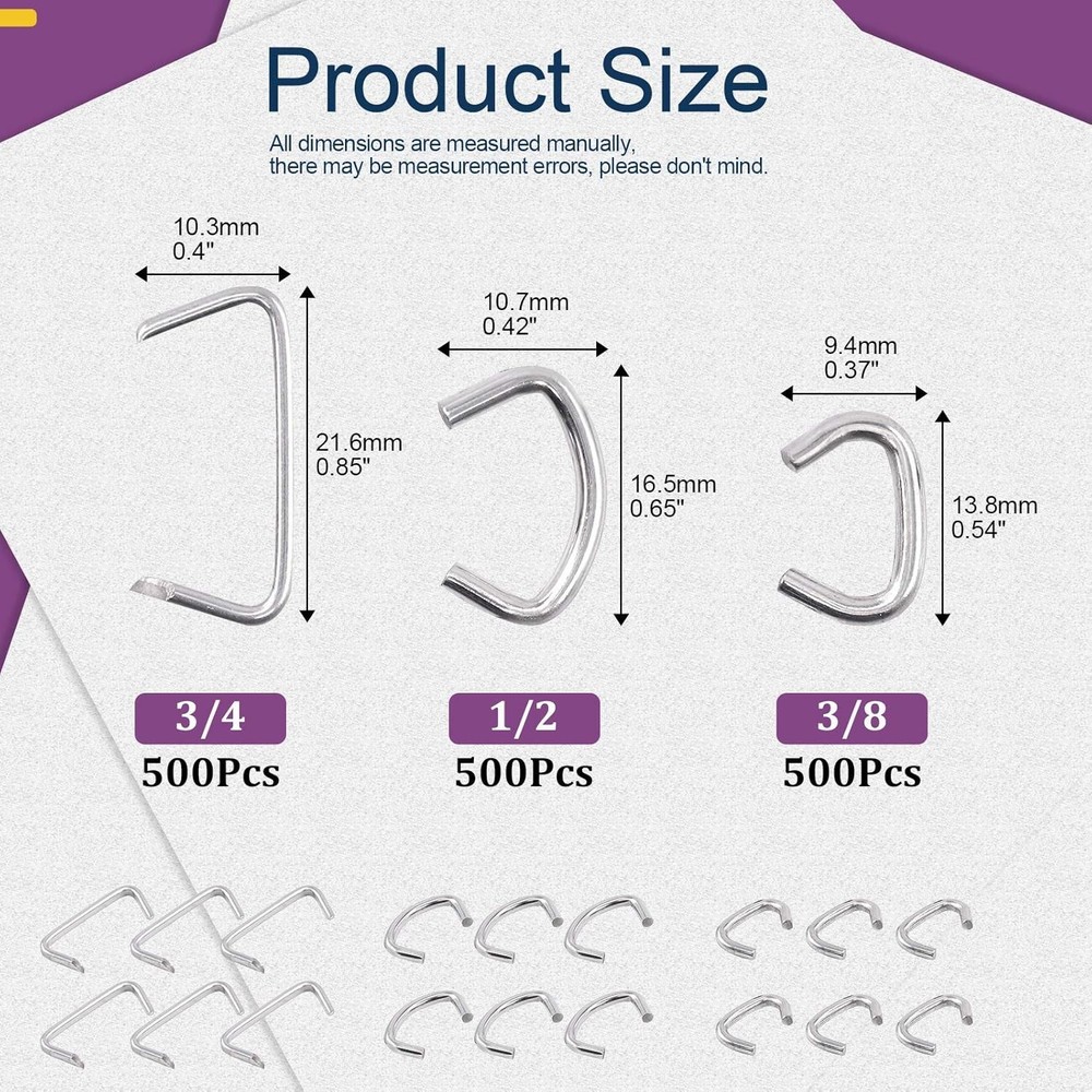 Versatile 1500Pcs Galvanized Hog Rings Installation Kit - Upholstery & Beyond