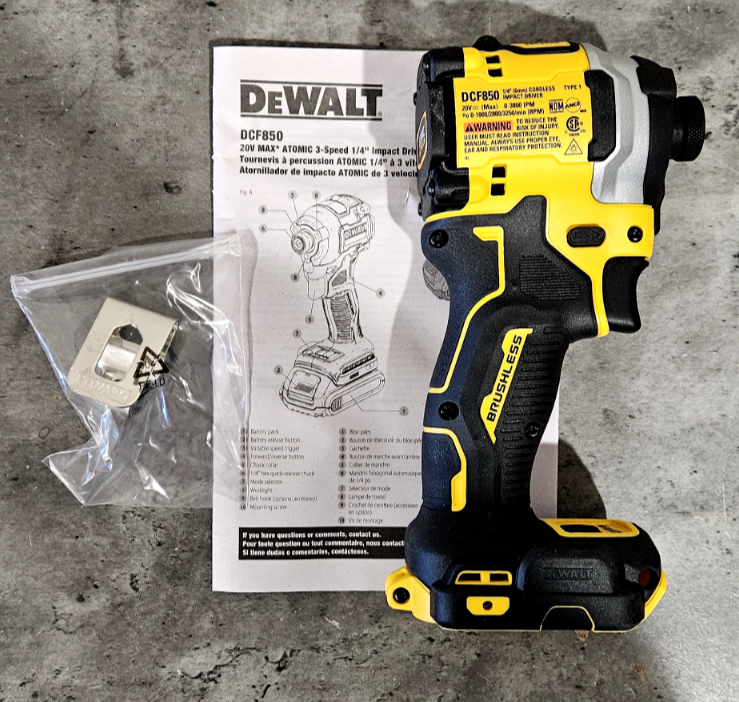 DeWALT Atomic 20V 1/4" Impact Driver DCF850B New Bare Tool